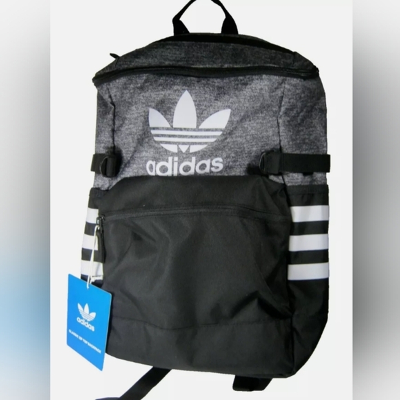 Adidas Ori Classic Zip Top Backpack Onix Jersey/Black CK2277 - Picture 7 of 8